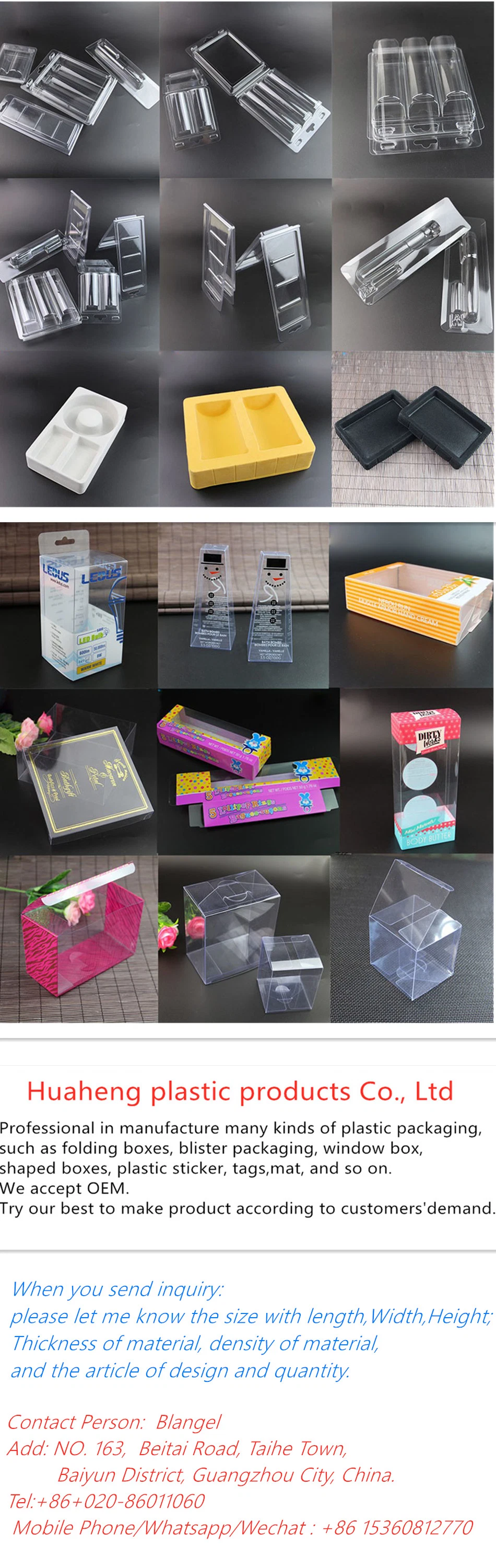 transparent baby care products plastic printed box (free sample)