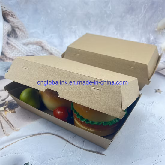 Scatola di carta ondulata per imballaggio alimentare usa e getta per hot dog e hamburger