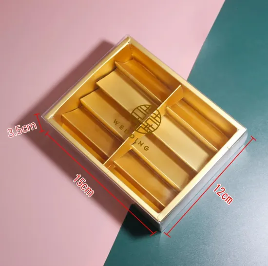 Confezione personalizzata Scatola di carta Cartone Macron Torta Panetteria Noci Caramelle Scatola di cioccolatini con finestra trasparente in PVC